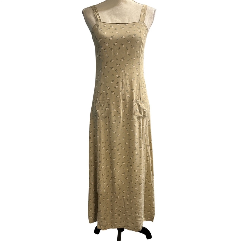 Vintage American Eagle Y2K‎ Dress Brown Floral Maxi Size 2 Cottagecore Dainty